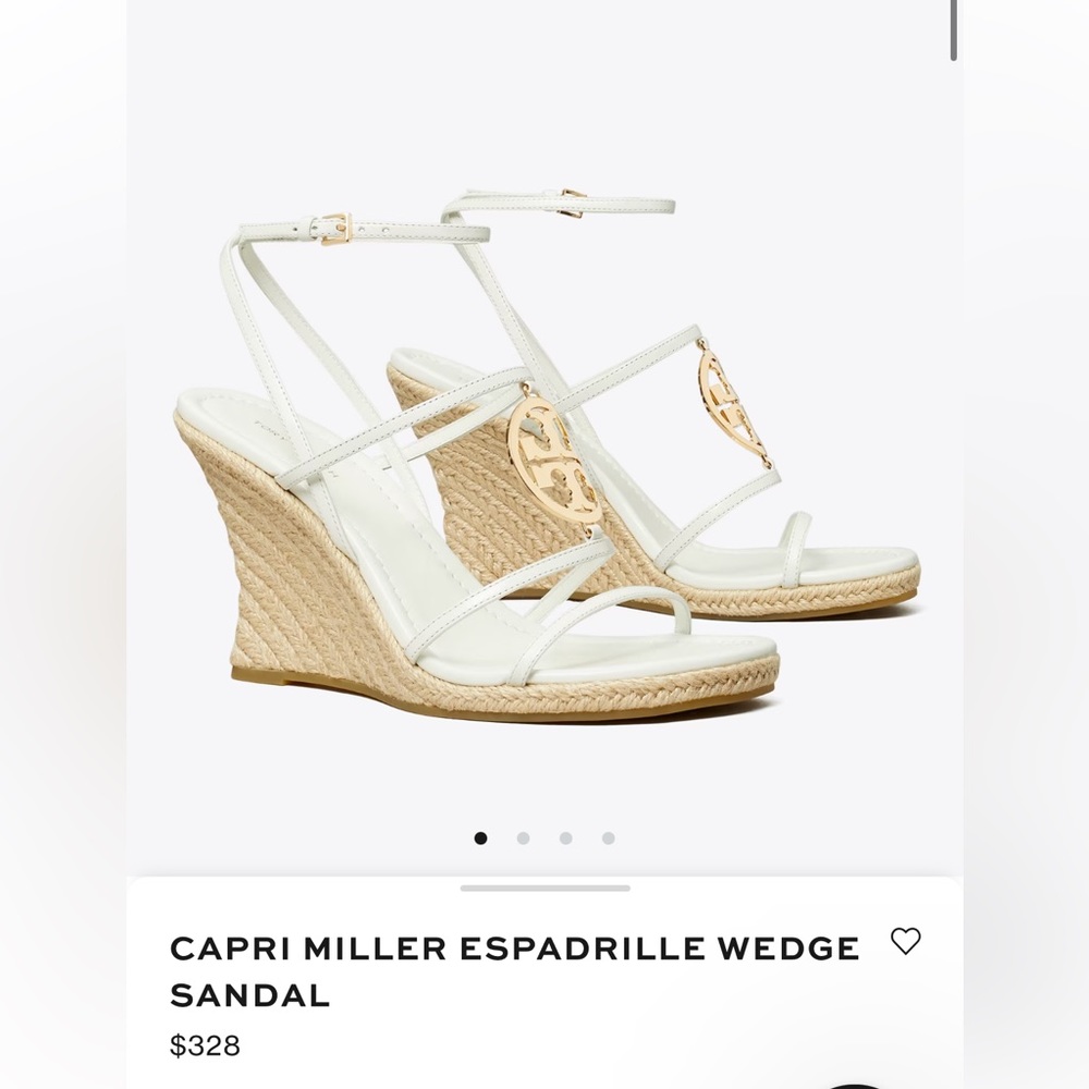 TORY BURCH capri miller white espadrille heels